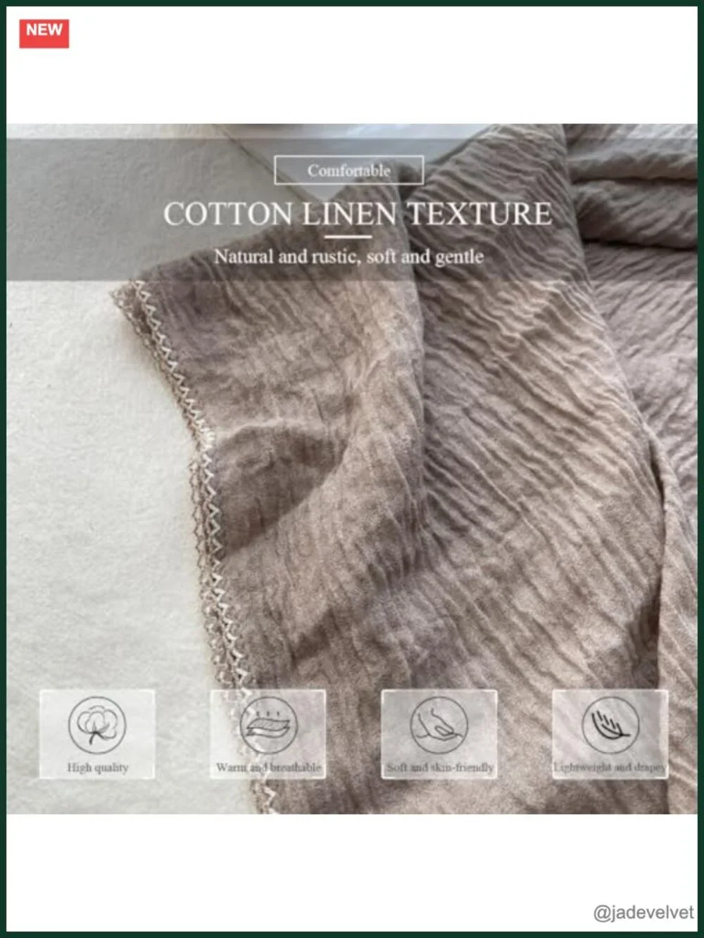 Women's Crinkle Scarf Square Solid Cotton Linen Feel Vintage Literary Style
